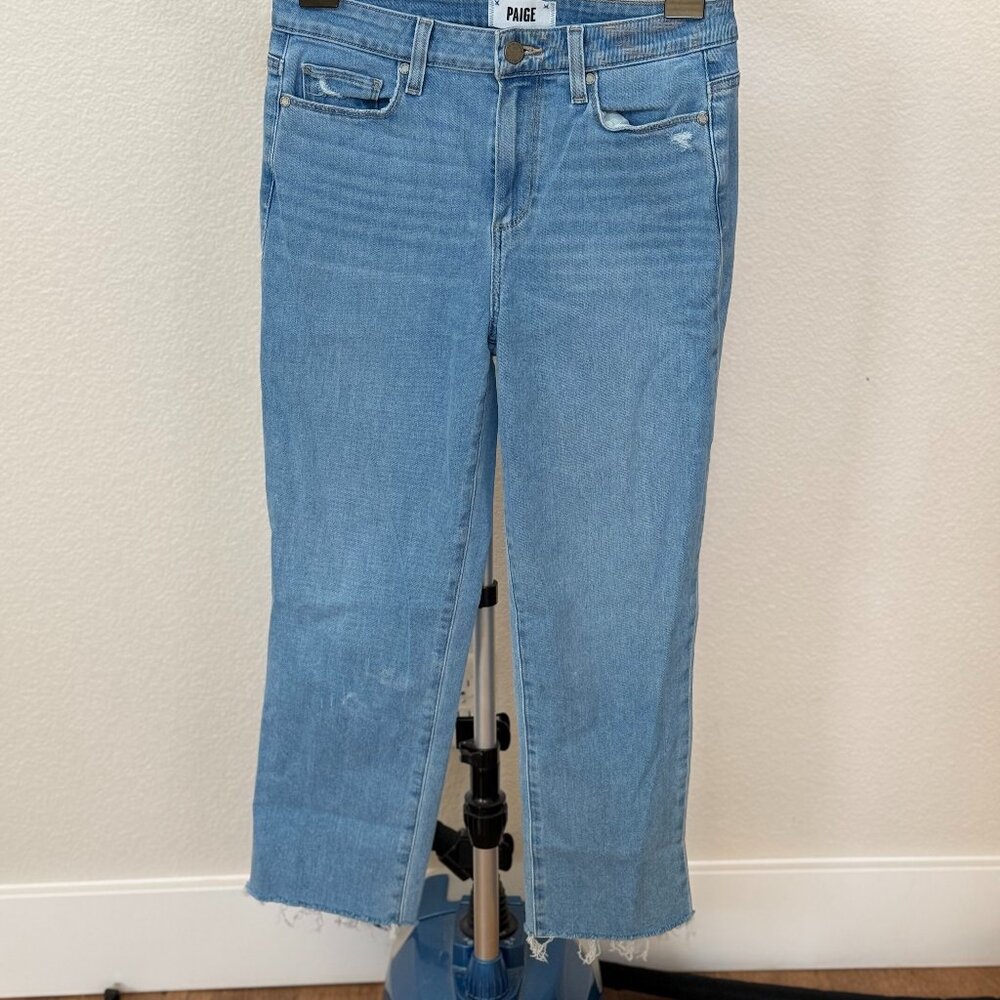 PAIGE Size 28 Light Wash Straight-Leg Jeans – Crop/Raw Hem
